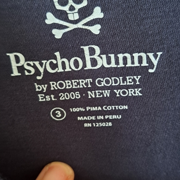 Psycho Bunny Men's Size 3 (XS) Black Short Sleeve V-neck Shirt Embroidered Logo - Picture 2 of 7